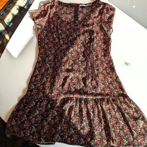 UO Kimchi Blue sheer flowered mini dress with black cami slip, size medium